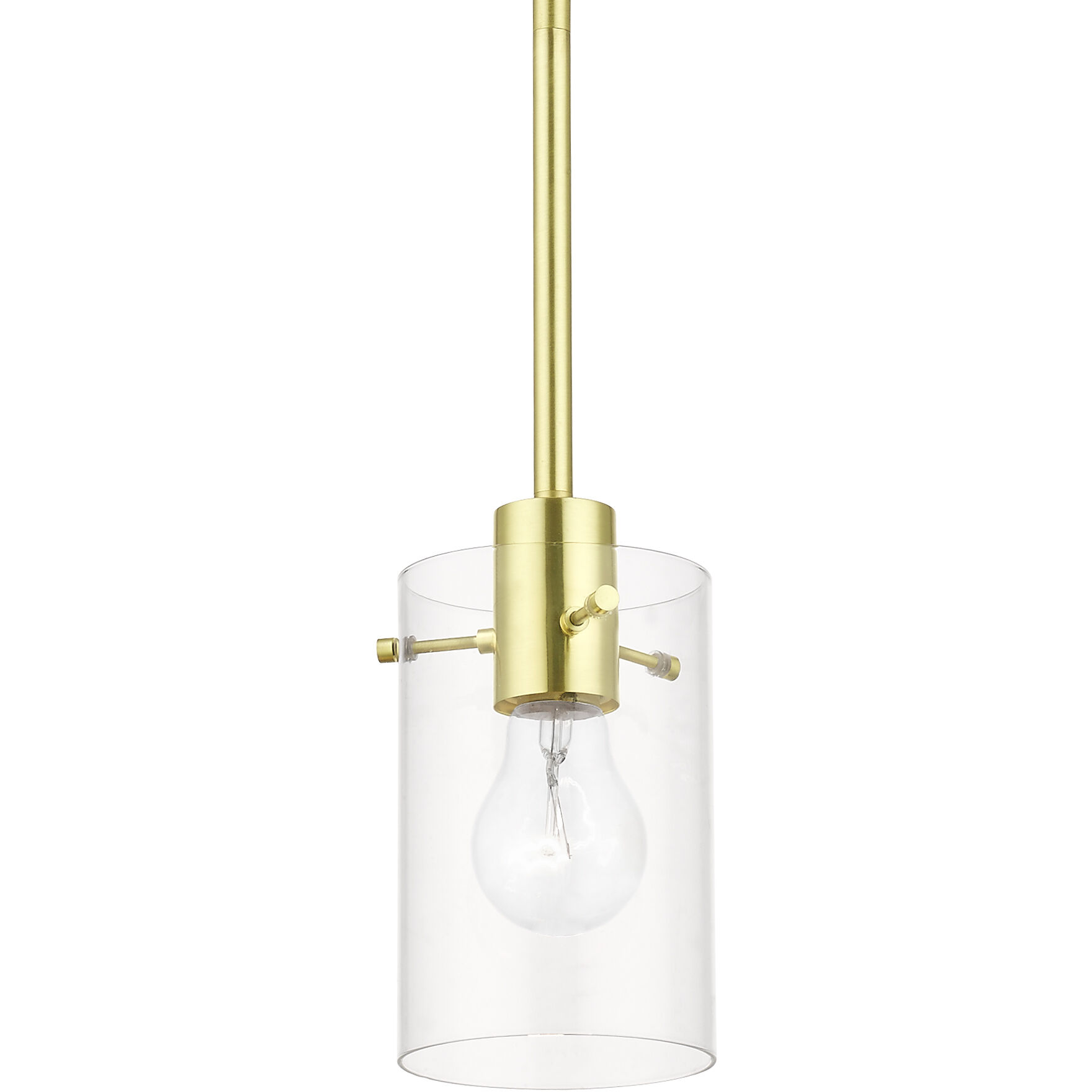 Munich 1 Light 5 inch Satin Brass Single Pendant Ceiling Light, Single