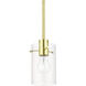 Munich 1 Light 5 inch Satin Brass Single Pendant Ceiling Light, Single