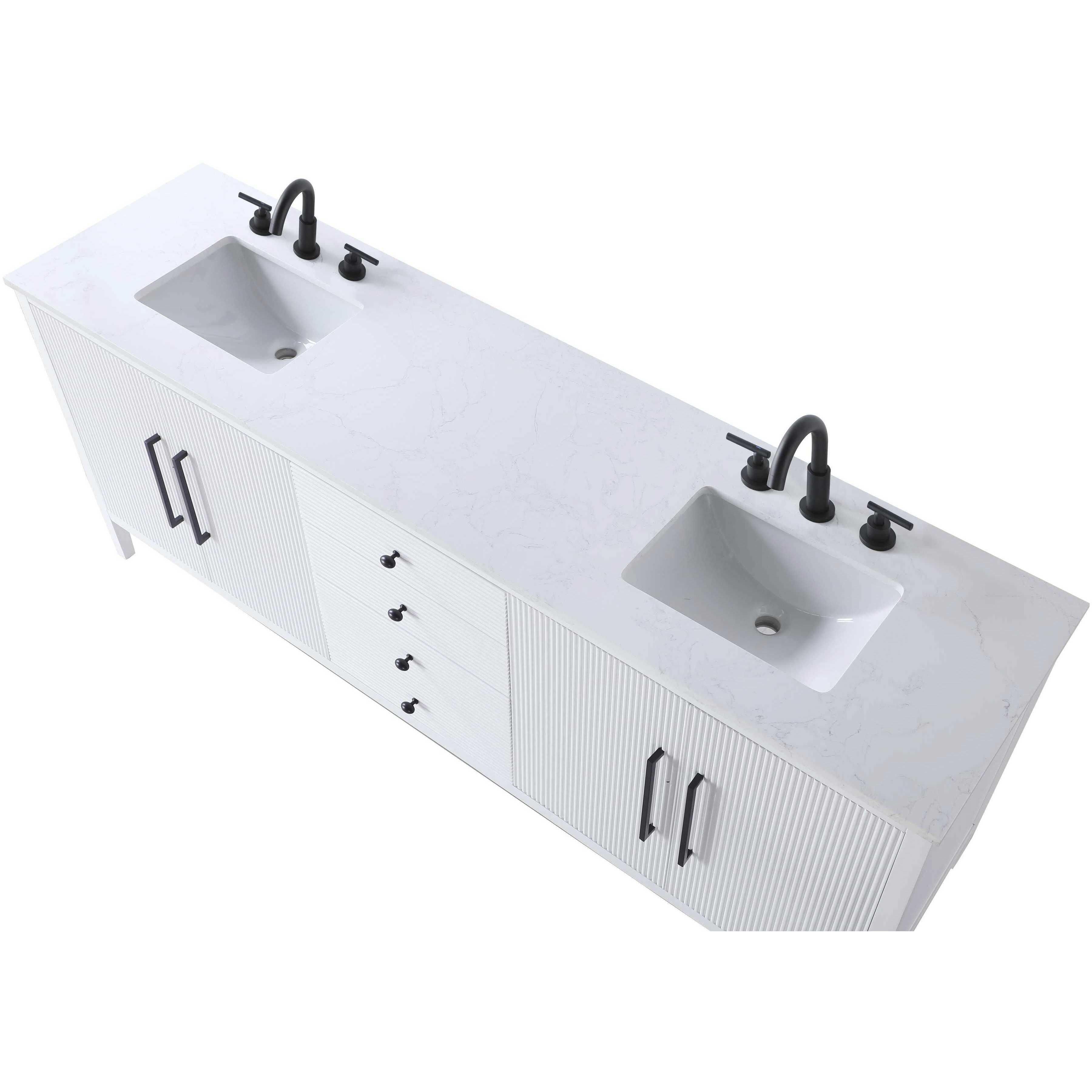 Blakely 84 X 34 inch White Bathroom Vanity Cabinet