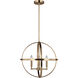 Exmoore 3 Light 19 inch Satin Brass Pendant Ceiling Light