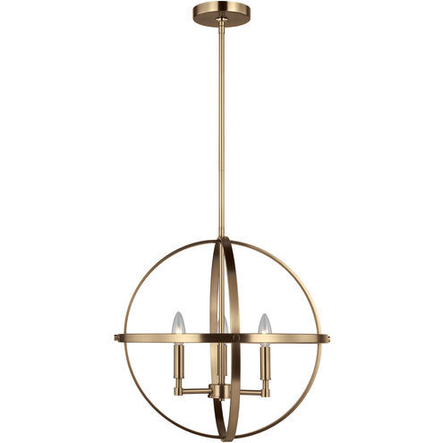 Exmoore 3 Light 19 inch Satin Brass Pendant Ceiling Light
