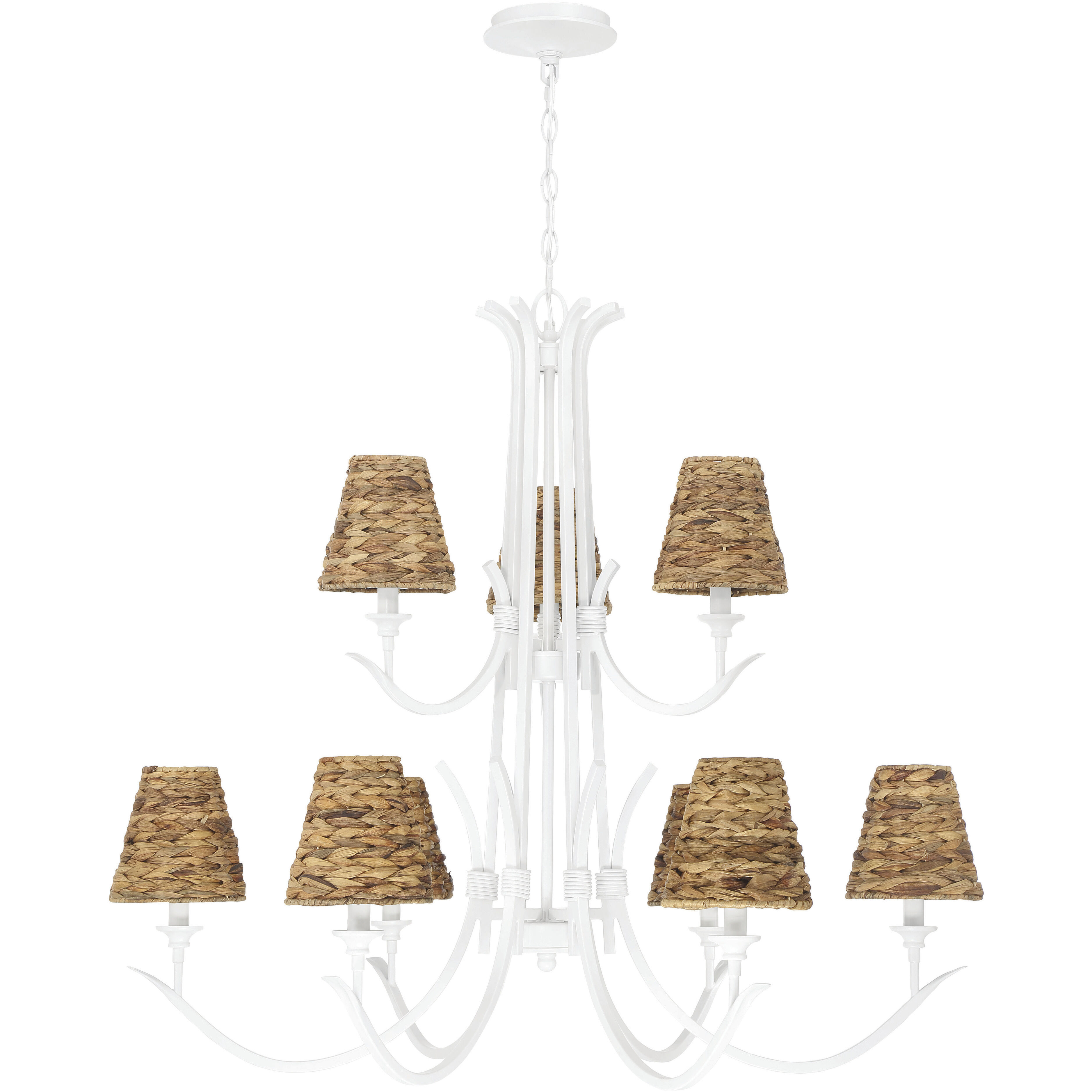 Kokomo 9 Light 36 inch Matte White Chandelier Ceiling Light