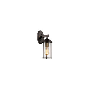 Blues 1 Light 14 inch Rubbed Oil Bronze and Antique Brass Outdoor Wall Lantern