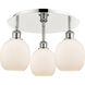 Belfast 3 Light 17.75 inch Polished Nickel Flush Mount Ceiling Light in Matte White