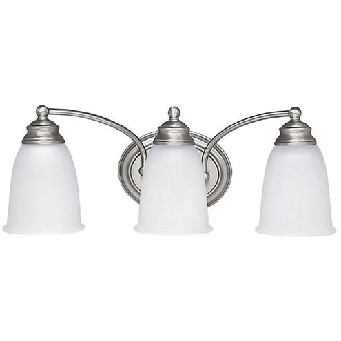 Booker 3 Light 18 inch Matte Nickel Vanity Light Wall Light 