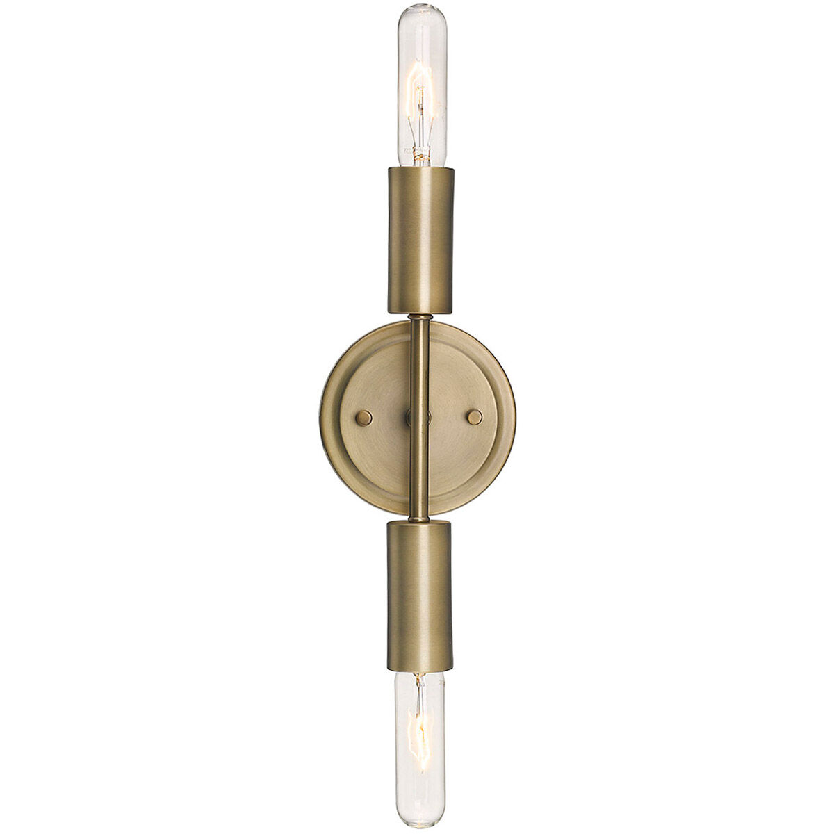 Perret 2 Light 12 inch Aged Brass Sconce Wall Light