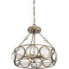 Warwick 3 Light 18 inch Brittannia Gold Convertible Semiflush Ceiling Light, Convertible