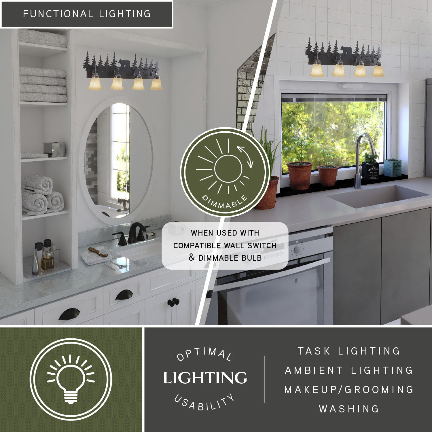 Bozeman LED 33 inch Burnished Bronze Bathroom Light Wall Light