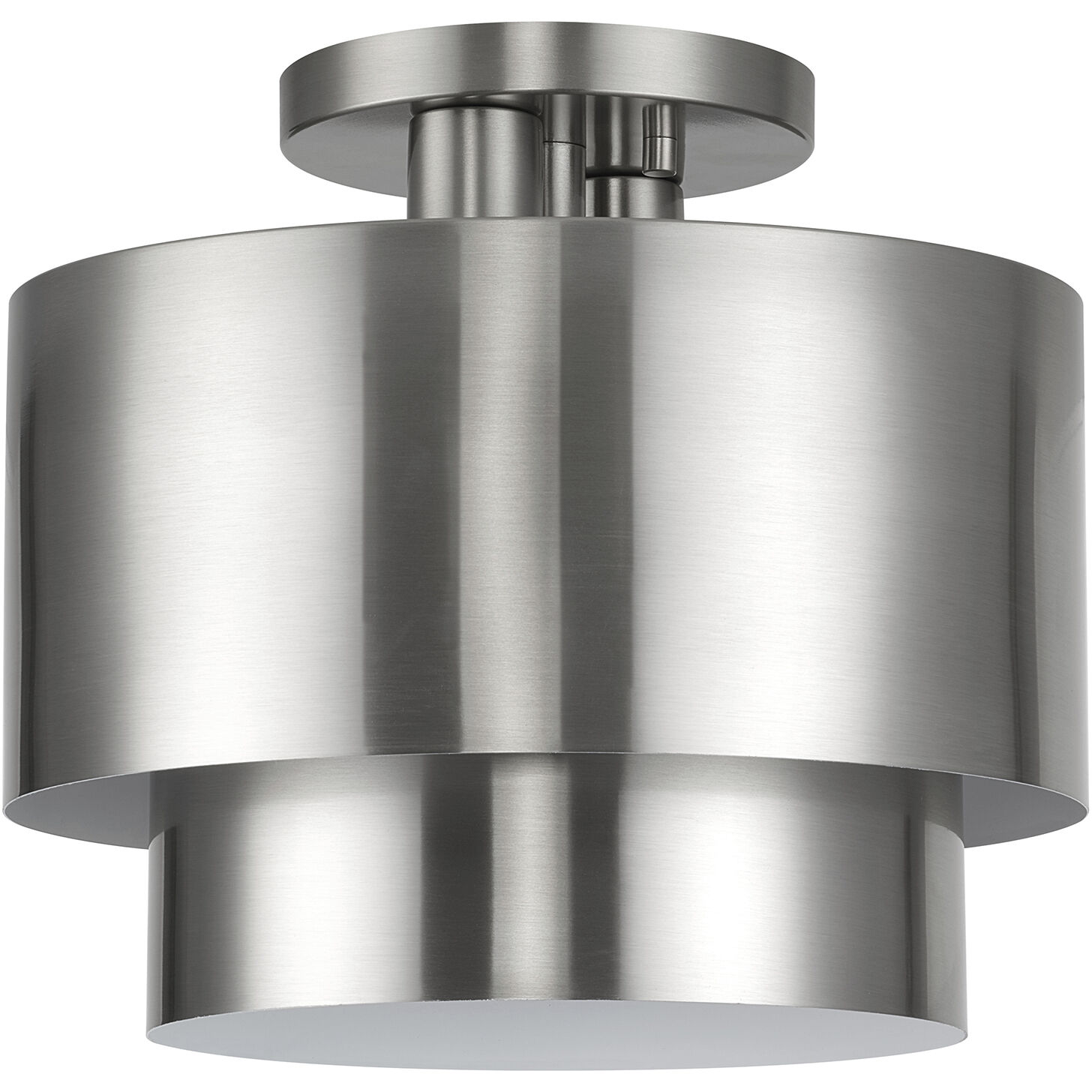 Zolana 2 Light 12 inch Brushed Nickel Semi Flush Mount Ceiling Light, Medium