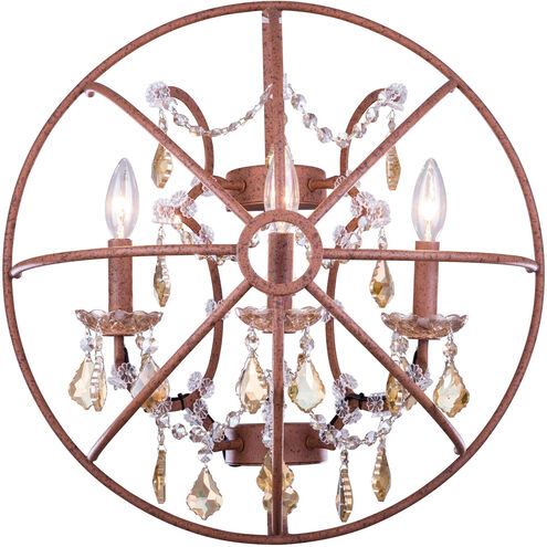Geneva 3 Light 21 inch Rustic Intent Wall Sconce Wall Light, Urban Classic