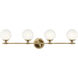 Benno 4 Light 34 inch Champagne Bronze Bath Bracket Wall Light, 4 Arm