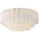 Addis 16 Light 32 inch Aged Brass Flush Mount Ceiling Light in Tronchi Glass White