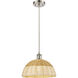 Ballston Bristol Natural II 1 Light 11.75 inch Brushed Satin Nickel Mini Pendant Ceiling Light