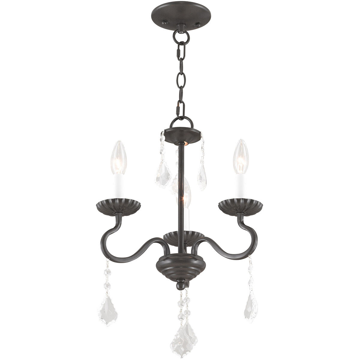 Callisto 3 Light 14 inch English Bronze Mini Chandelier Ceiling Light