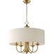 Bongo 5 Light 22 inch Natural Aged Brass Multi-Light Pendant Ceiling Light