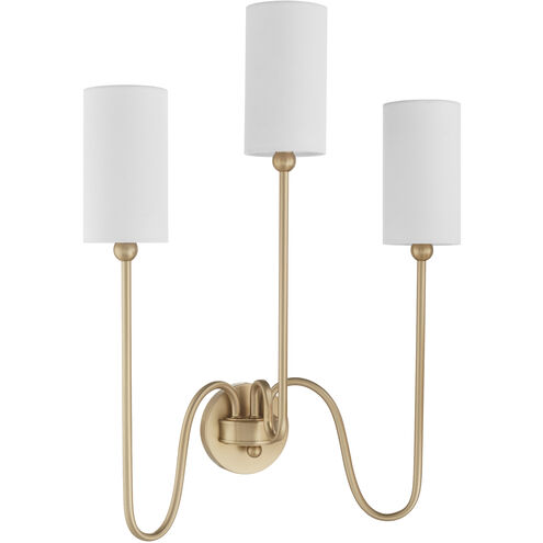 Charlotte 3 Light 20 inch Aged Brass Wall Mount Wall Light