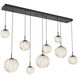 Gaia LED 70 inch Matte Black Linear Multi-Pendant Ceiling Light in Amber, 2700K LED