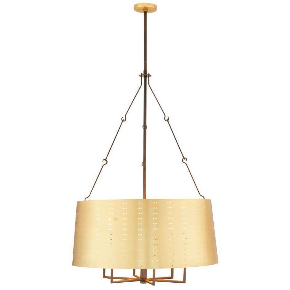 Felipe 6 Light 28 inch Antique Brass and English Bronze Chandelier Ceiling Light