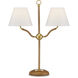 Sirocco 22.25 inch 40 watt Natural and Antique Brass Desk Lamp Portable Light