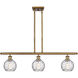 Ballston Athens Water Glass 3 Light 36 inch Brushed Brass Island Light Ceiling Light