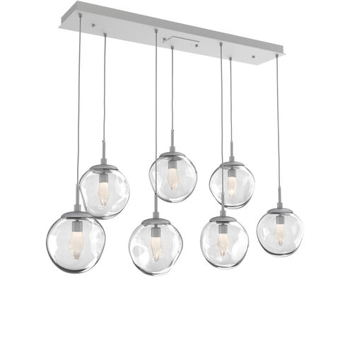 Aster LED LED Classic Silver Linear Pendant Ceiling Light in 2700K LED, Geo Inner - Clear Outer, Multi-Pendant