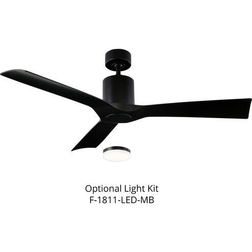 Aviator 54 inch Matte Black Downrod Ceiling Fan