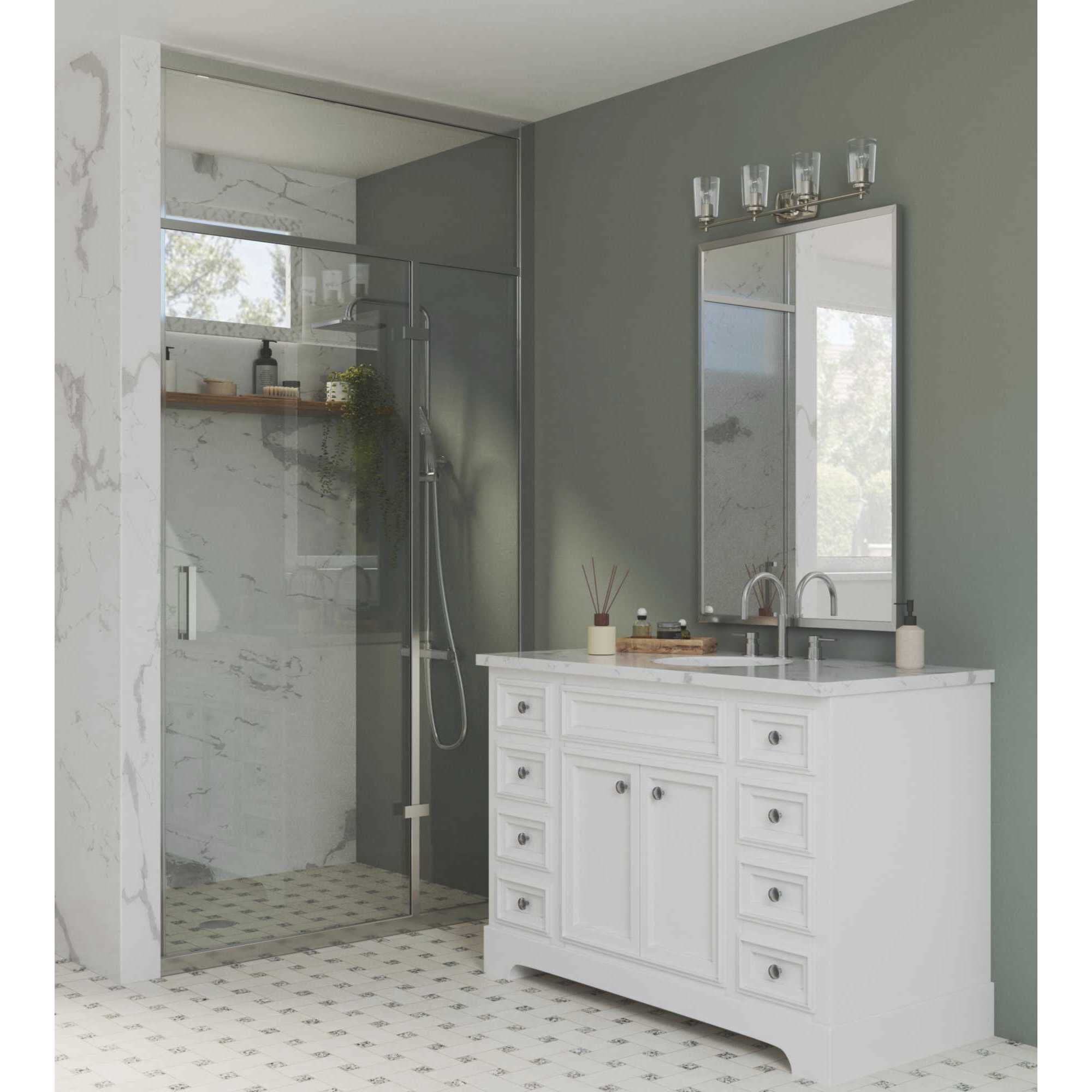 Adley 4 Light 32 inch Polished Nickel Bath Vanity Wall Light