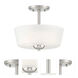 Malone 2 Light 12 inch Brushed Nickel Semi-Flush Ceiling Light