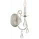 Ashton 1 Light 5.5 inch Olde Silver Sconce Wall Light in Clear Swarovski Strass