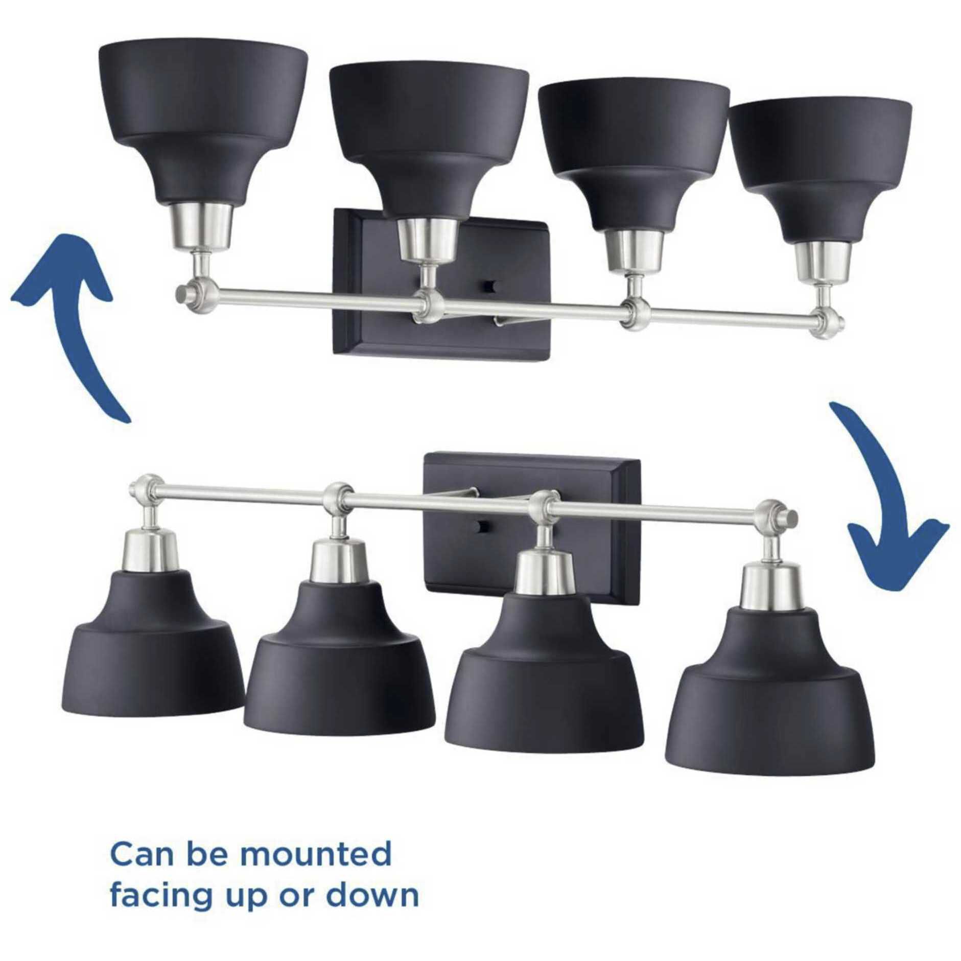 Bramlett 4 Light 33 inch Brushed Nickel Bath Vanity Wall Light