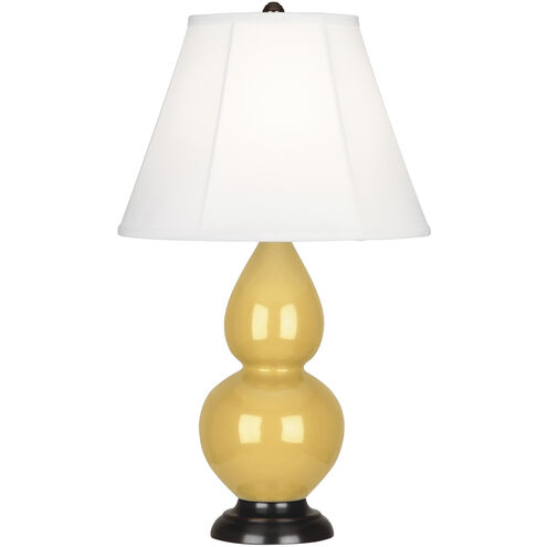 Small Double Gourd 22.75 inch 150.00 watt Sunset Yellow Accent Lamp Portable Light in Ivory Silk