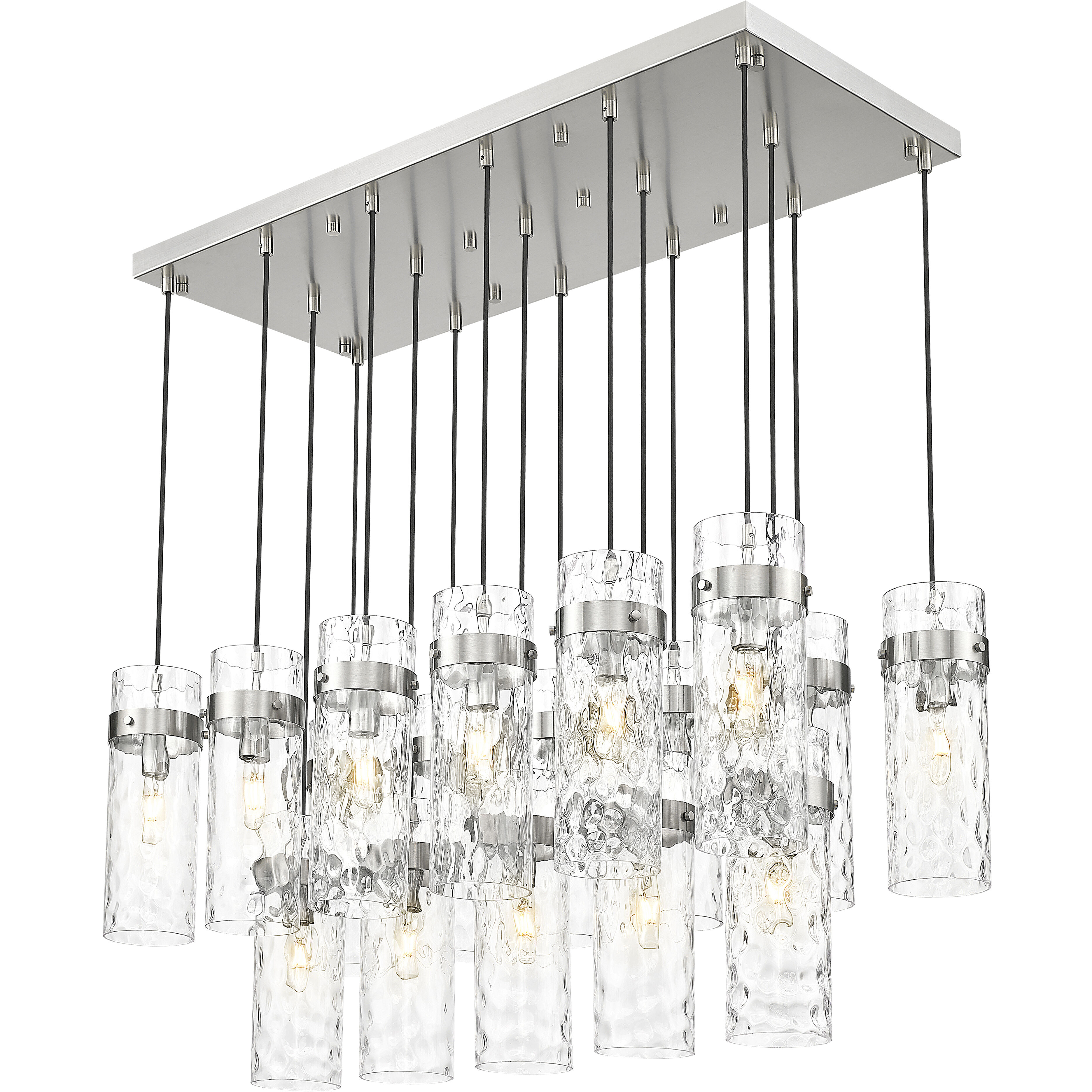 Fontaine Linear Chandelier Ceiling Light in Brushed Nickel