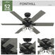 Fonthill 52 inch Matte Black with Dark Gray Oak/Matte Black Blades Ceiling Fan