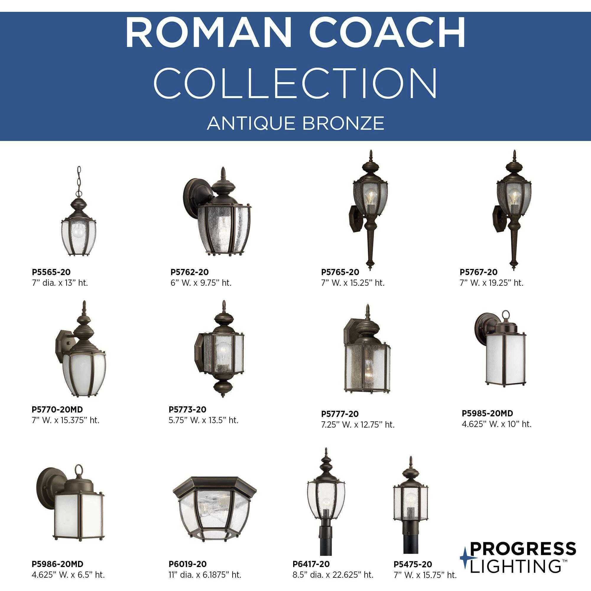 Roman Coach 1 Light 7 inch Antique Bronze Outdoor Wall Lantern, Small