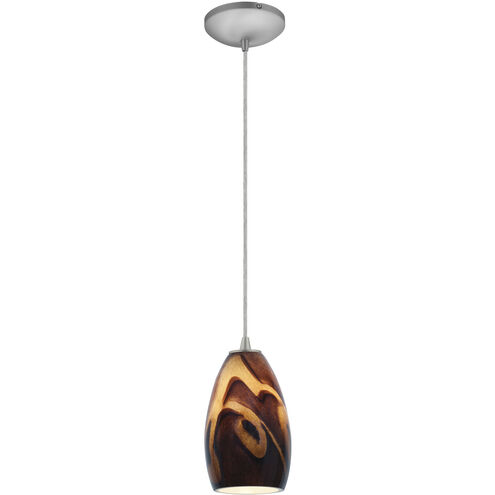 Champagne LED 5 inch Brushed Steel Pendant Ceiling Light in Inca