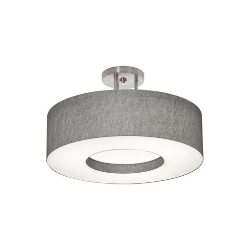 Montclair LED 15 inch Satin Nickel Semi-Flush Mount Ceiling Light