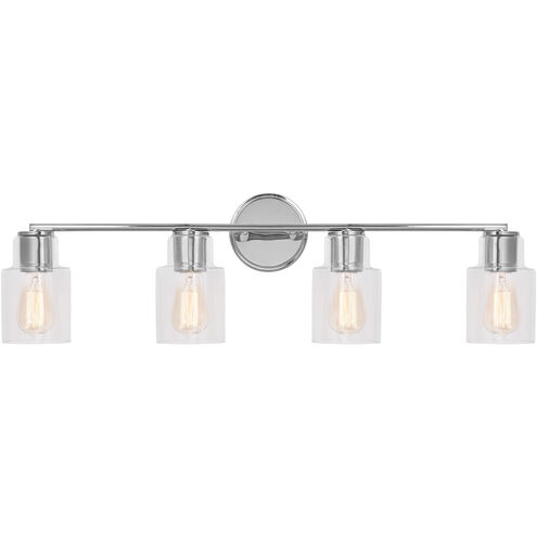 Drew & Jonathan Sayward 4 Light 32.38 inch Chrome Wall Bath Fixture Wall Light