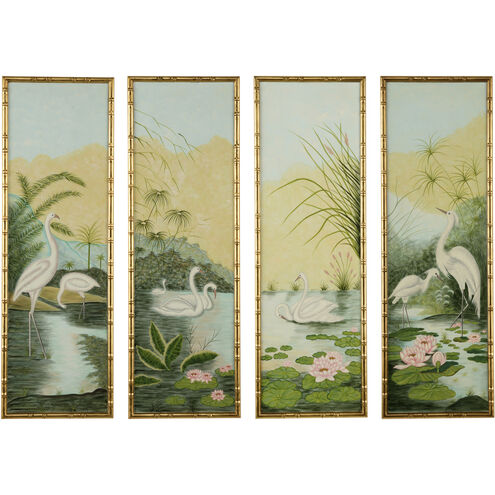 Tropical Morning Green Wall Art, Set of 4