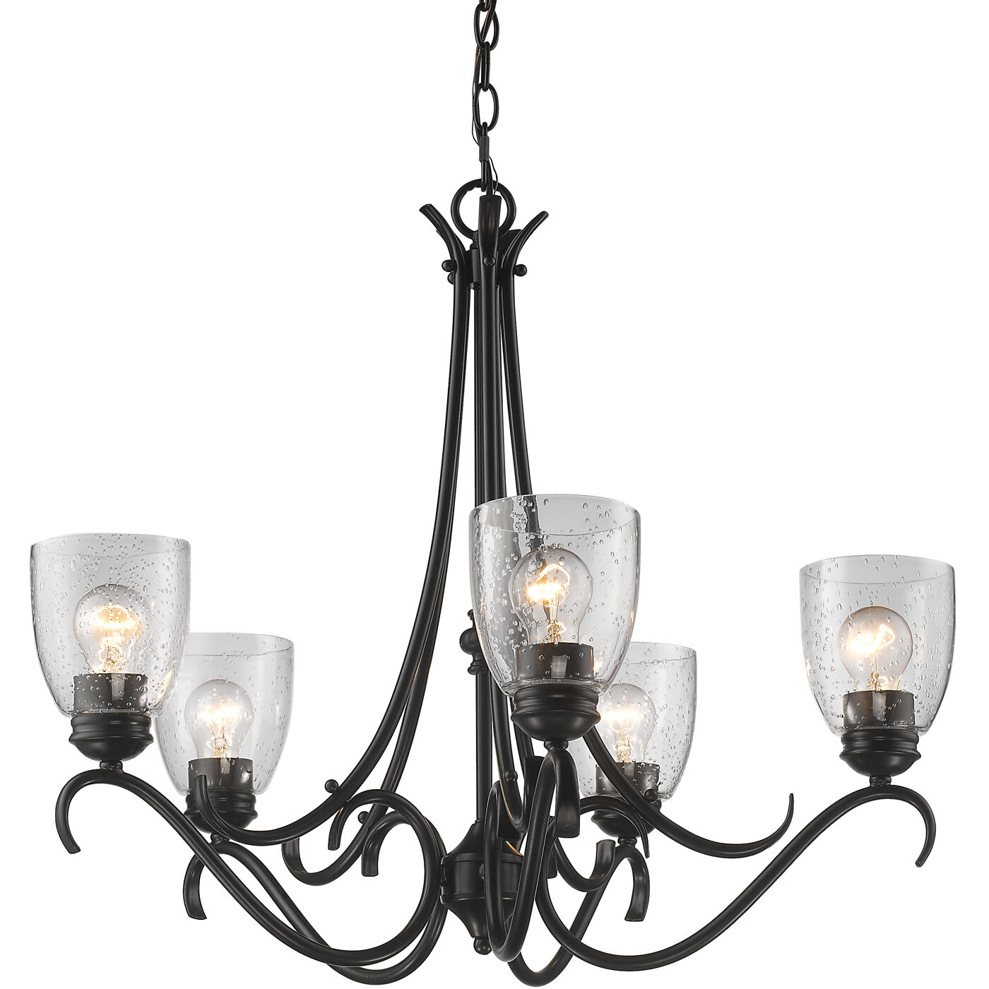 Parrish 27.25 inch 60.00 watt Matte Black Chandelier Ceiling Light
