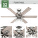 Fonthill 52 inch Brushed Nickel with Light Gray Oak Blades Ceiling Fan