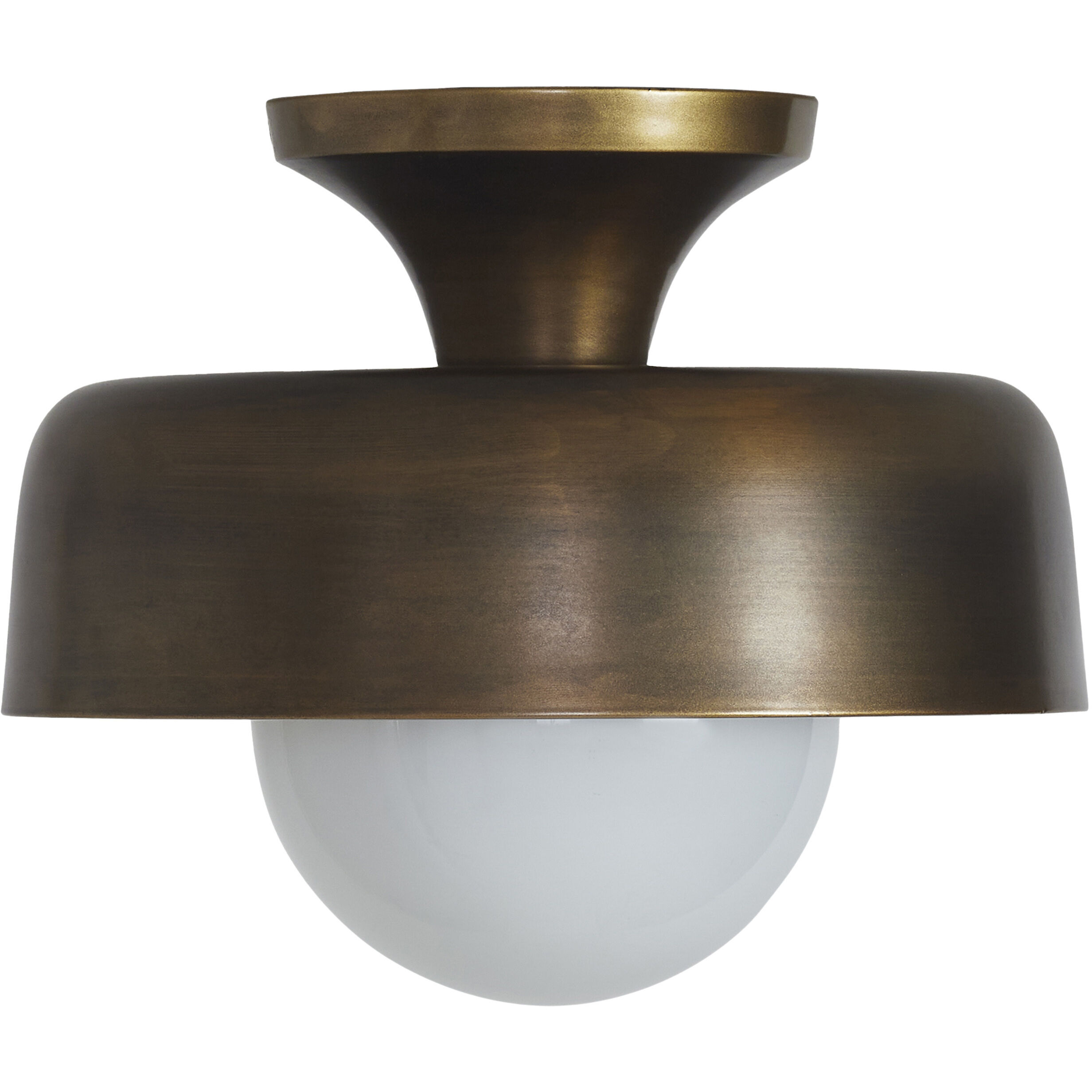 Flare 1 Light 11 inch Aged Brass Flush Mount Ceiling Light