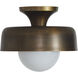 Flare 1 Light 11 inch Aged Brass Flush Mount Ceiling Light