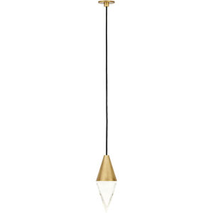 Sean Lavin Turret LED Natural Brass Pendant Ceiling Light, Integrated LED