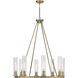 Beau 8 Light 33 inch Rubbed Brass Chandelier Ceiling Light