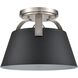 Jepson 1 Light 9.5 inch Brushed Nickel with Matte Black Semi Flush Mount Ceiling Light