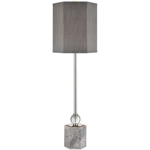 Ontelaunee 33 inch 100 watt Grey Marble with Polished Nickel Buffet Lamp Portable Light