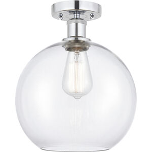 Edison Athens 1 Light 10 inch Polished Chrome Semi-Flush Mount Ceiling Light in Clear Glass