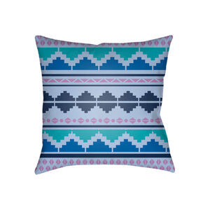 Littles 18 X 18 inch Blue and Blue Outdoor Throw Pillow
