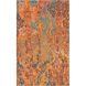 Brocade 96 X 60 inch Red and Brown Area Rug, Wool