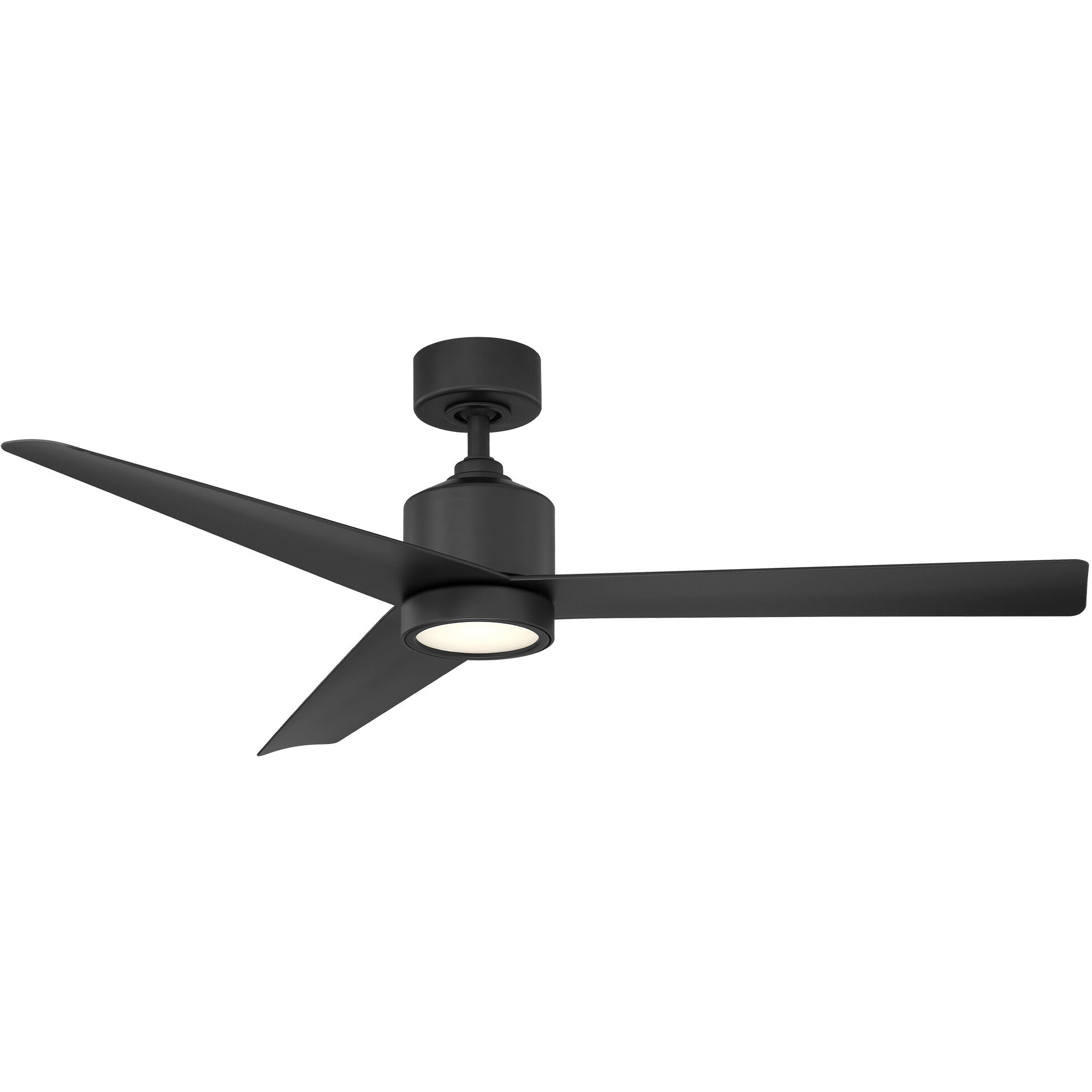 Lotus 54 inch Matte Black Downrod Ceiling Fan in 3000K
